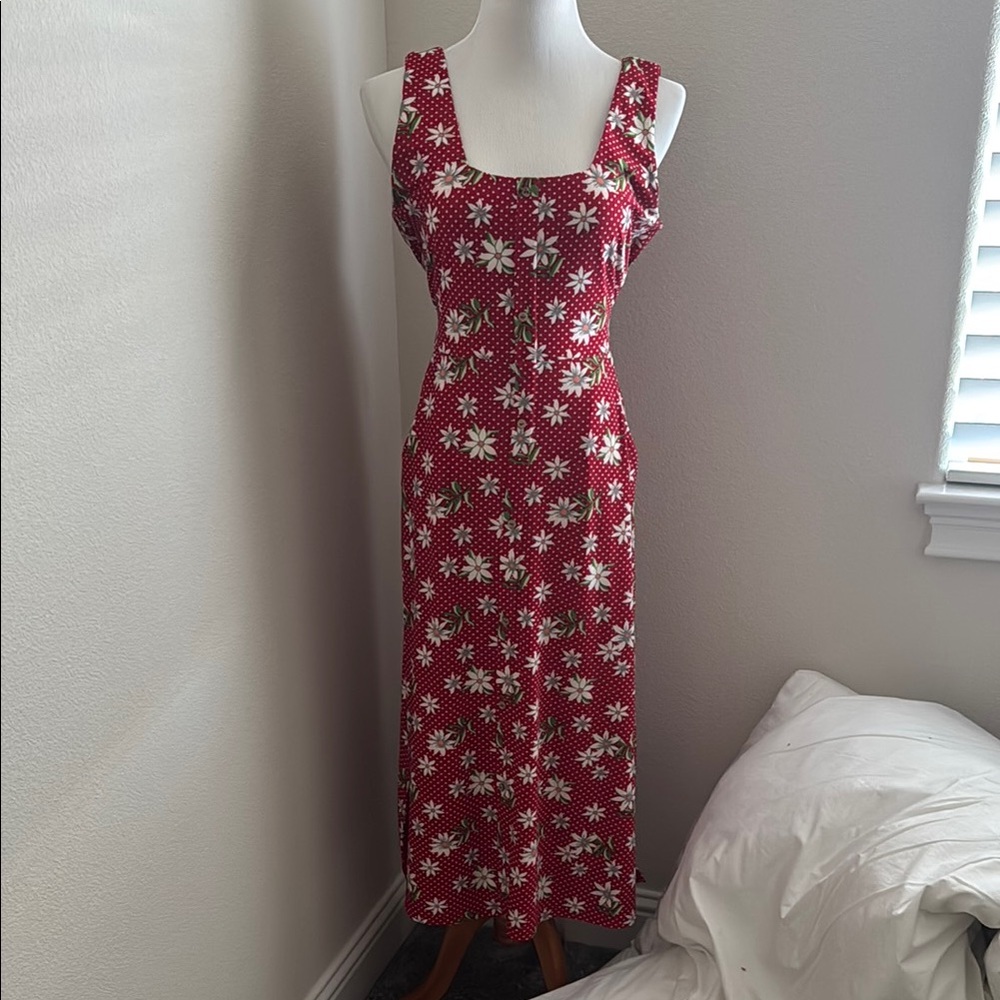 QED London Red Sleeveless Scoop Neck Sundress